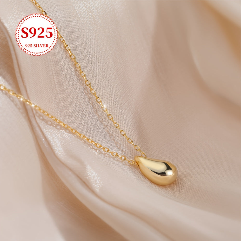 Sterling  gold Teardrop Pendant Necklace