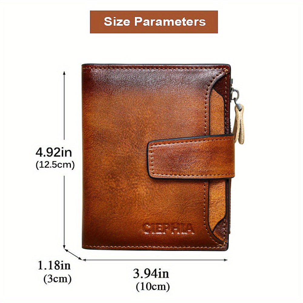 Men's Vintage Short Multi Function Genuine Leather Walle