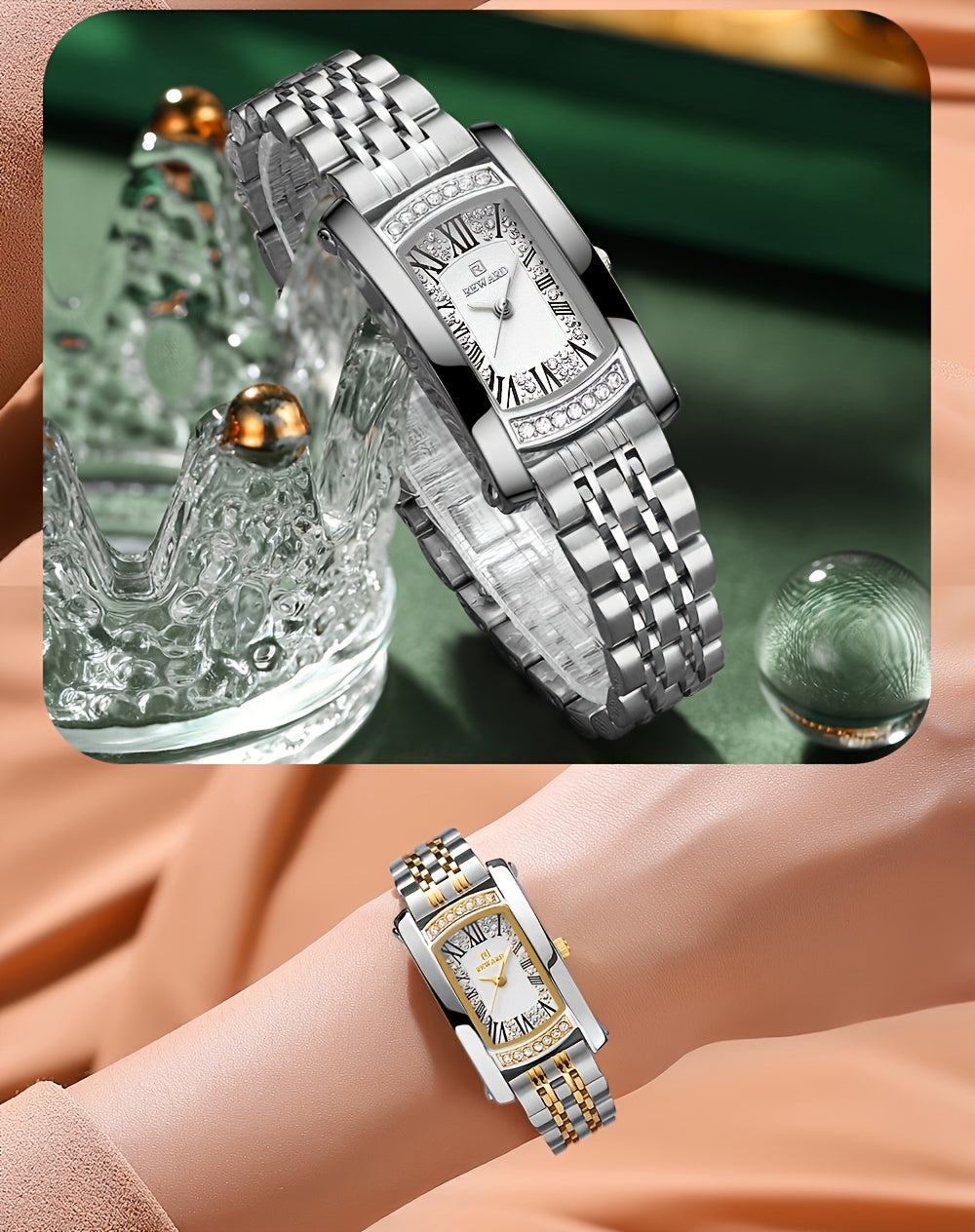Retro Rectangle Golden Women Watches