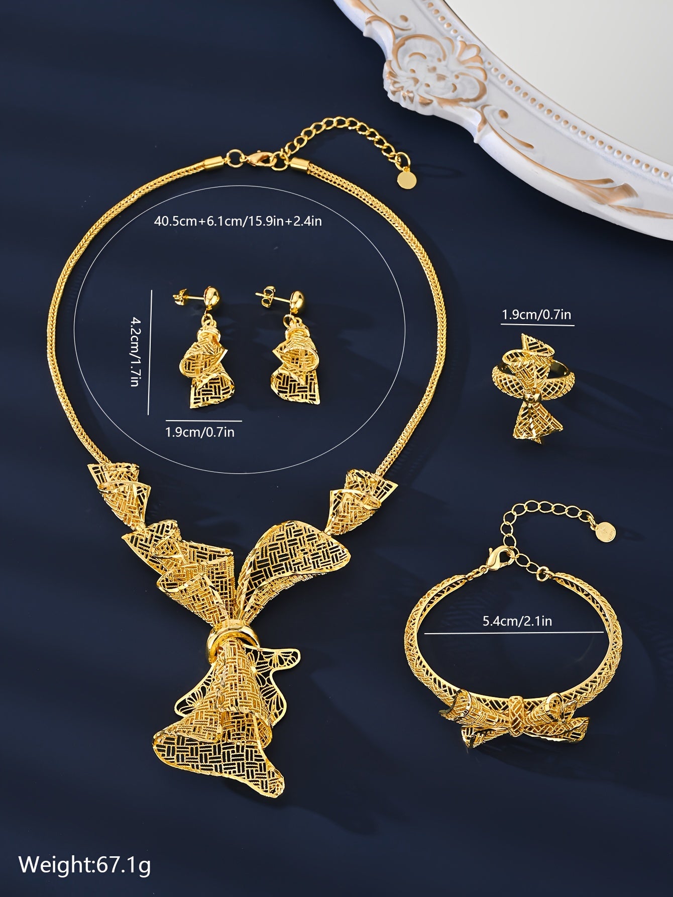 5 Set African Bridal Fashion Jewelry Set