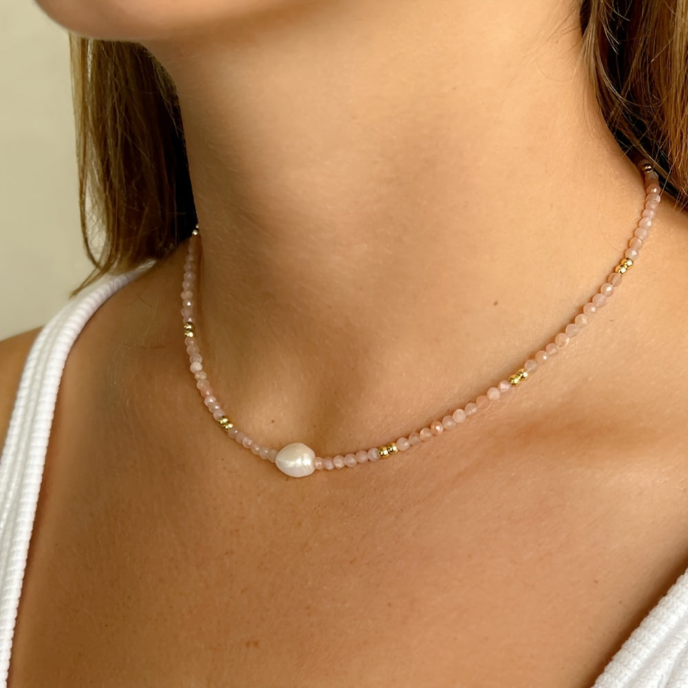 Natural Freshwater Pearl Beaded Necklace