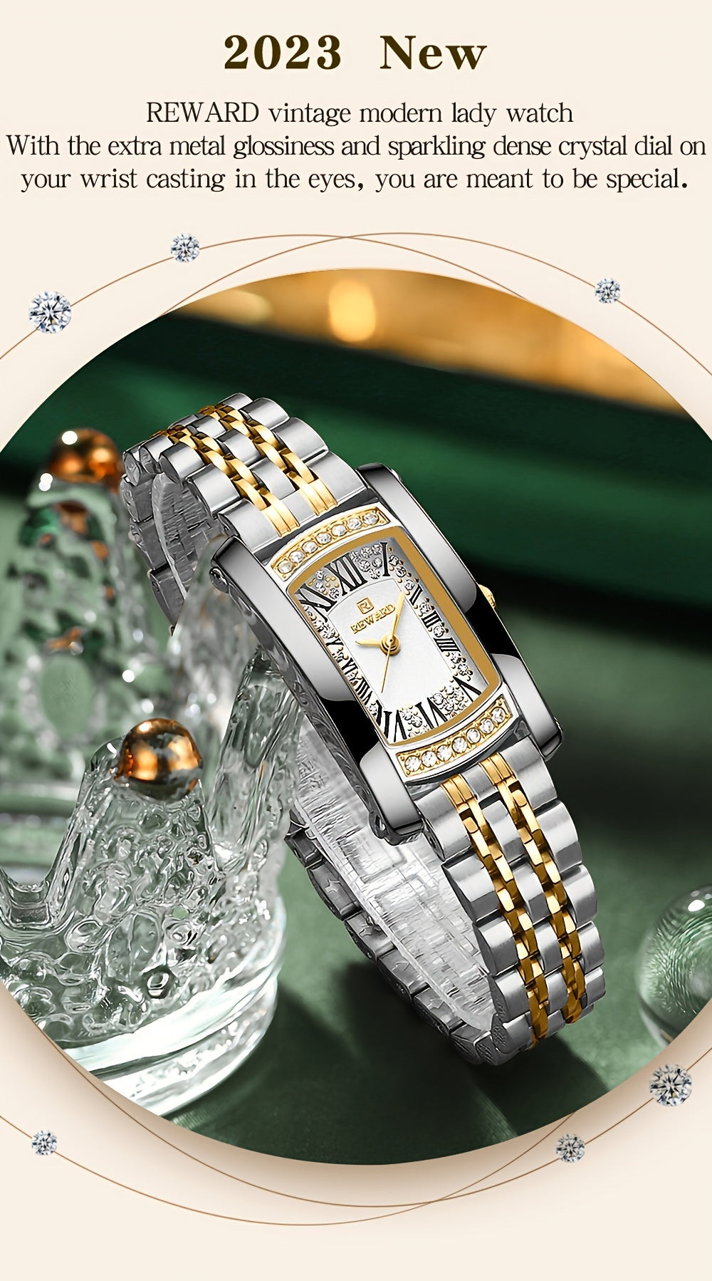 Retro Rectangle Golden Women Watches