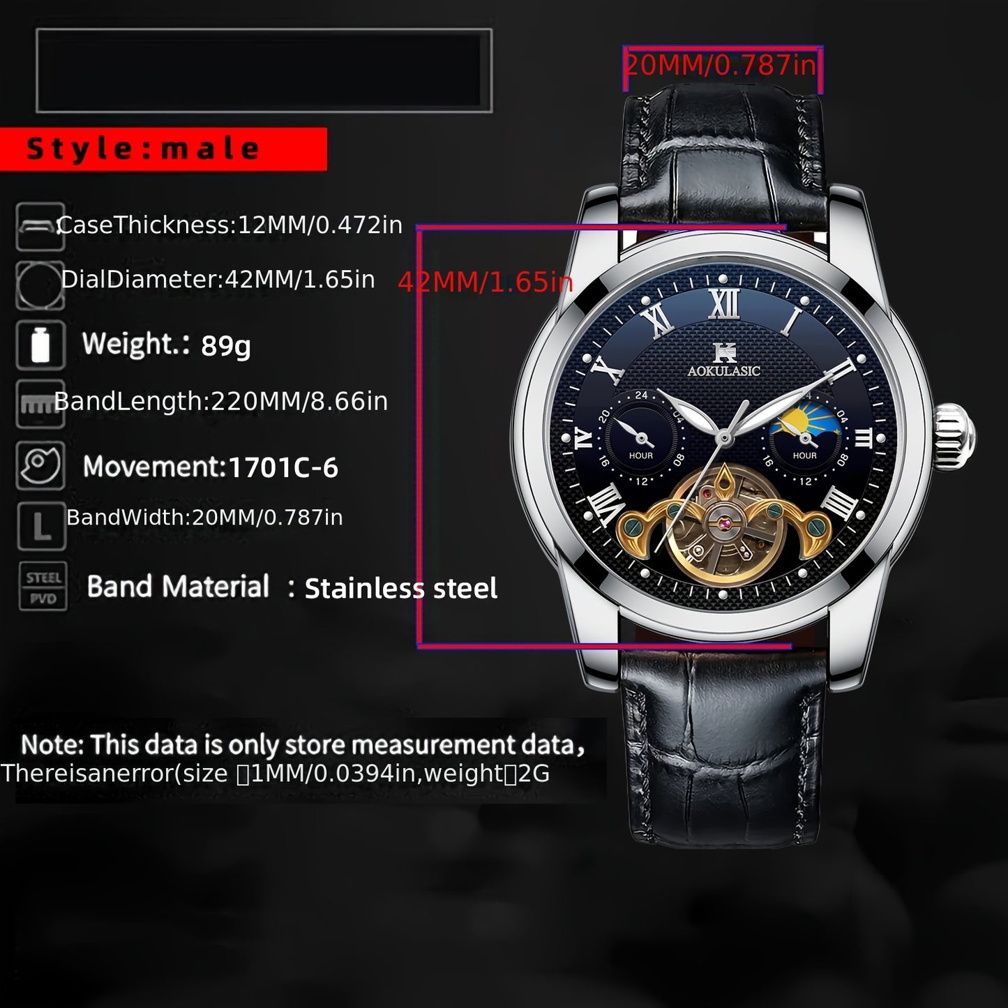 Automatic Tourbillon Mechanical Watch