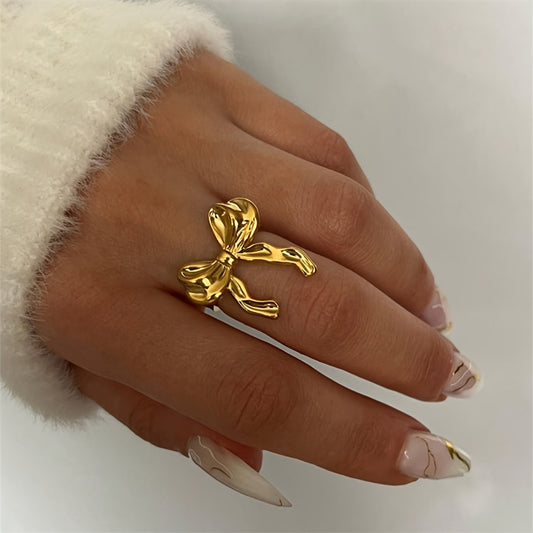 Simply Style Golden Bowknot Ring