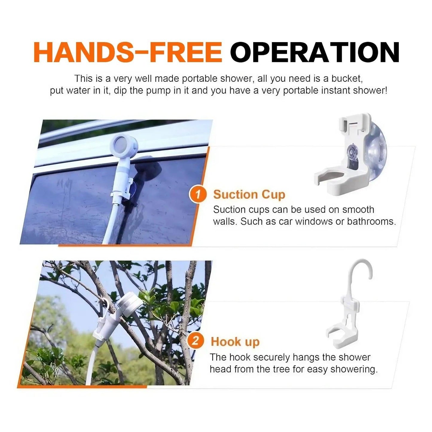 Rechargeable Portable Camping Shower – Waterproof, Digital Display & Travel‑Ready