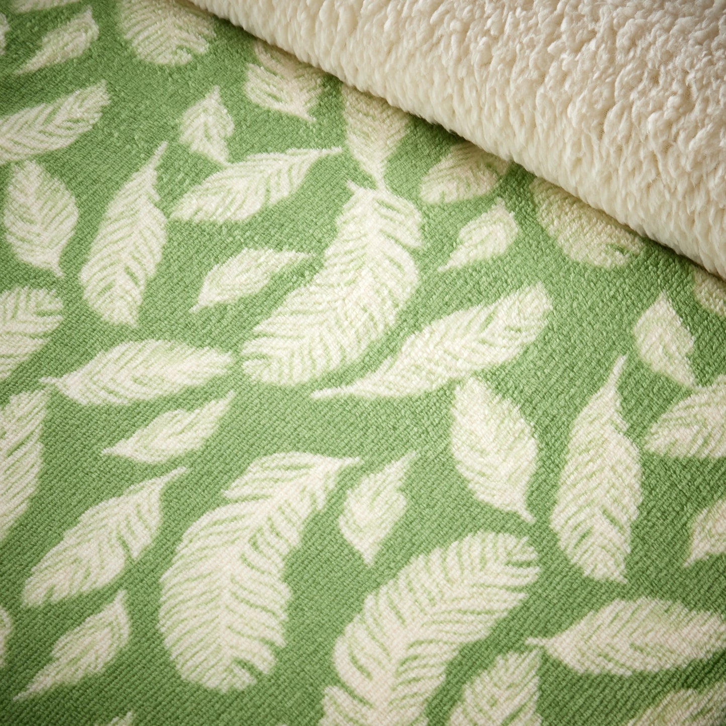 Floral Leaves Teddy Duvet Set Reversible Sherpa Fleece Super Soft Winter Bedding Single Double King Elegant Bedroom Decor by OLIVIA ROCCO