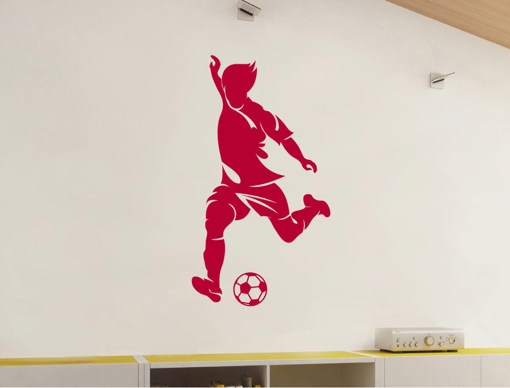 Footballer Wall Sticker - Boys Soccer Bedroom Decor