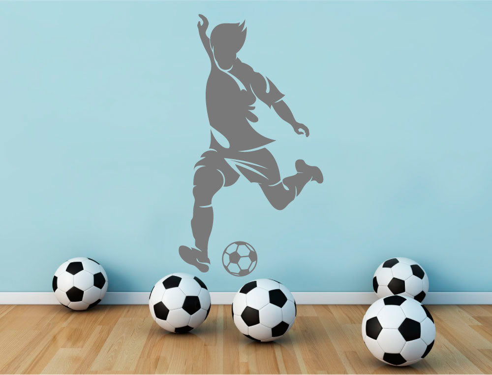 Footballer Wall Sticker - Boys Soccer Bedroom Decor