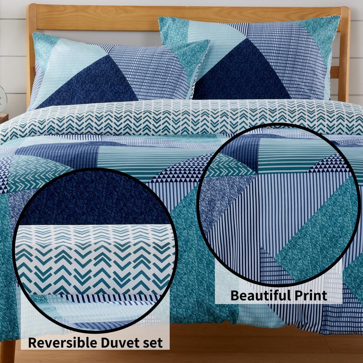 Jasper Teal Durable Printed Duvet Cover Set with Button Closure by OLIVIA ROCCO - Elegant Bedroom Decor in Single, Double, and King Sizes - Premium Polyester