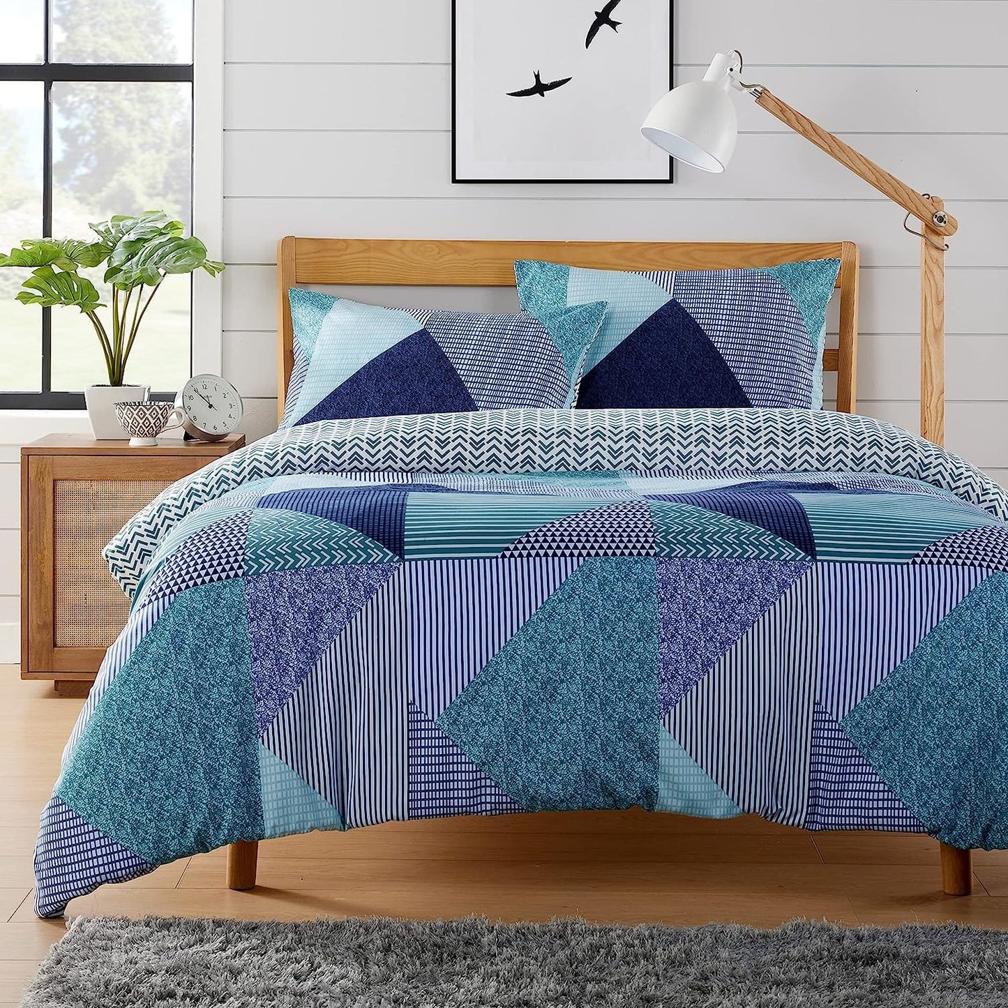 Jasper Teal Durable Printed Duvet Cover Set with Button Closure by OLIVIA ROCCO - Elegant Bedroom Decor in Single, Double, and King Sizes - Premium Polyester