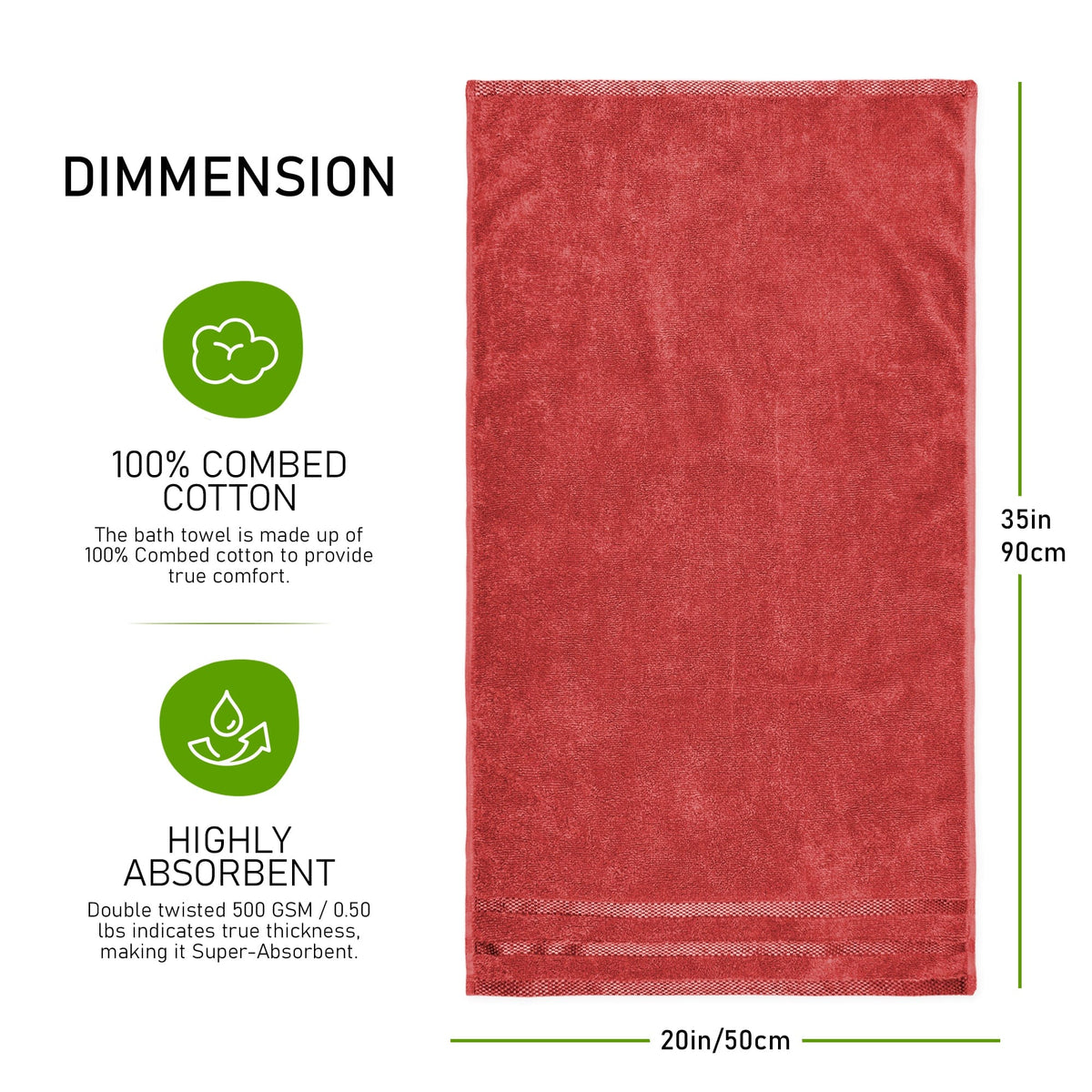 OLIVIA ROCCO Belmont Viscose Stripe Red Towels 100% Cotton Super Absorbent