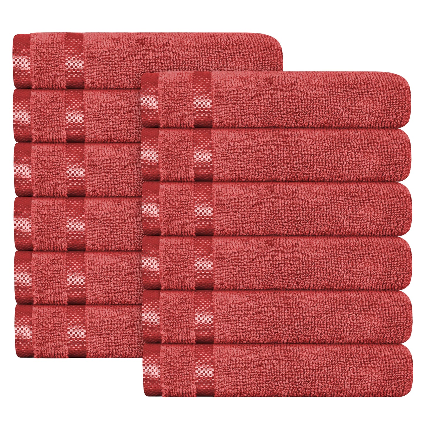 OLIVIA ROCCO Belmont Viscose Stripe Red Towels 100% Cotton Hotel Quality Super Absorbent