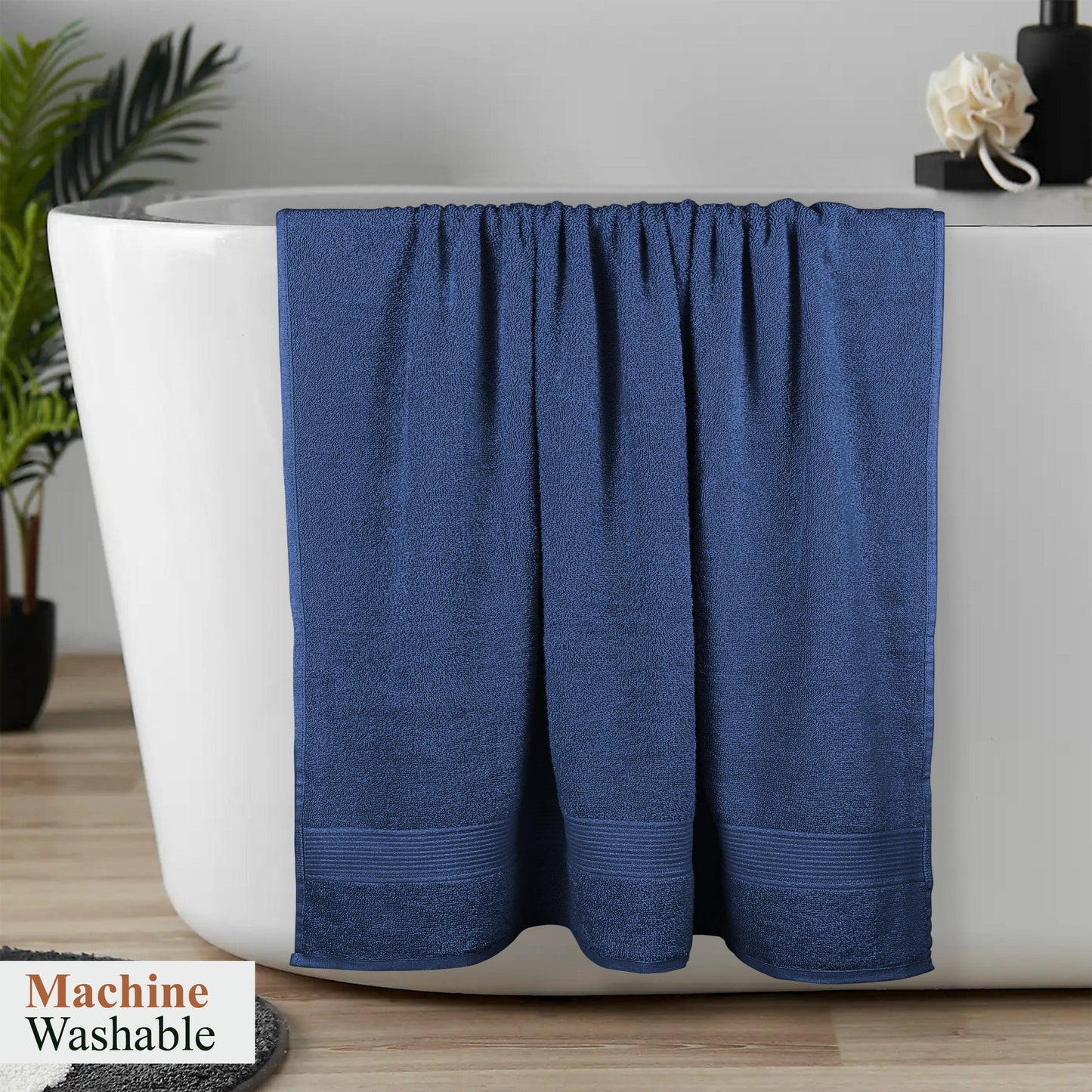 OLIVIA ROCCO Rhodes Towel Royal Blue 100% Cotton Hotel Quality Soft Super Absorbent Hand
