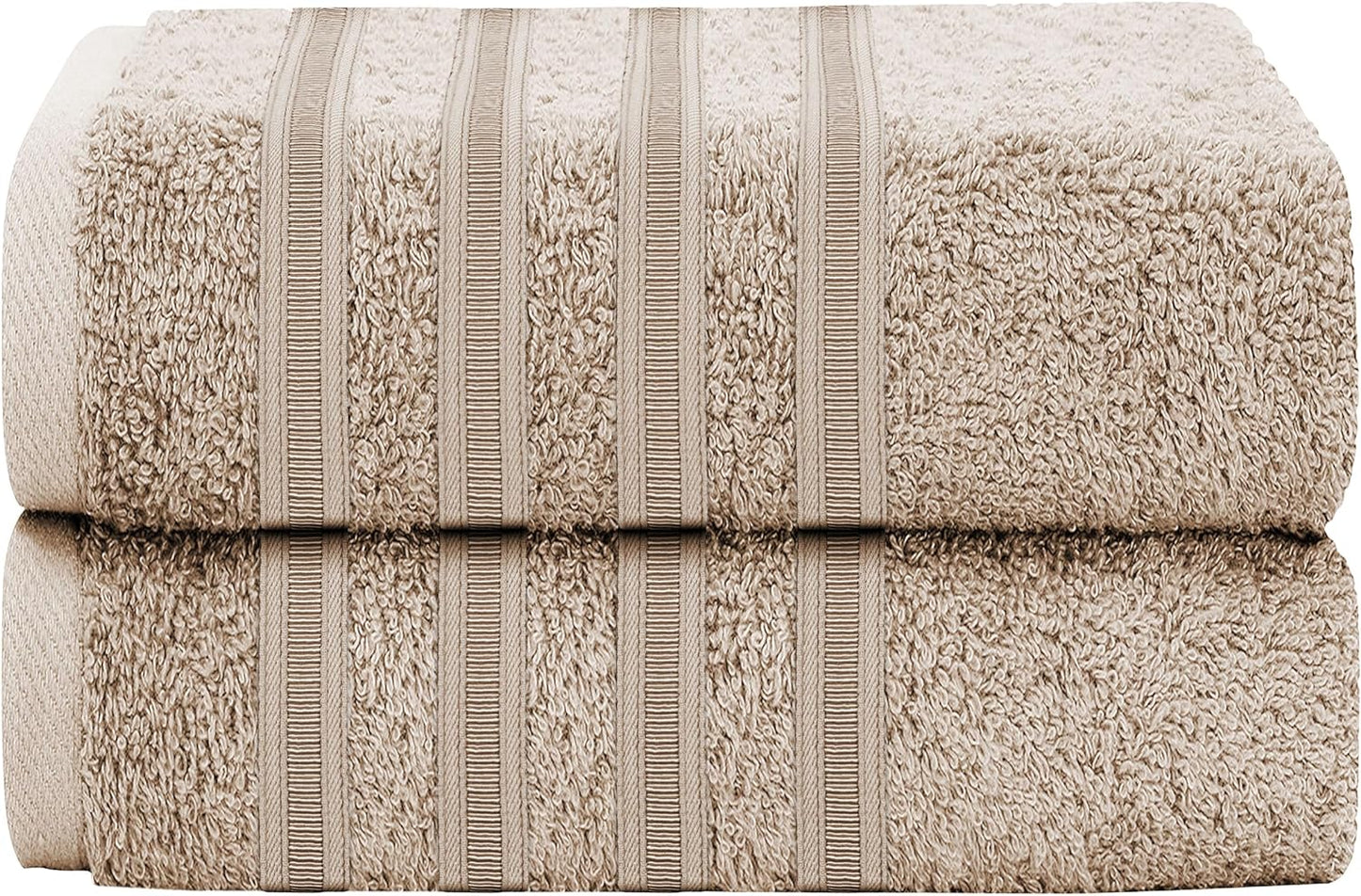 OLIVIA ROCCO Ritz Viscose Stripe Towels Super Soft Cotton Highly Absorbent Jumbo Bath