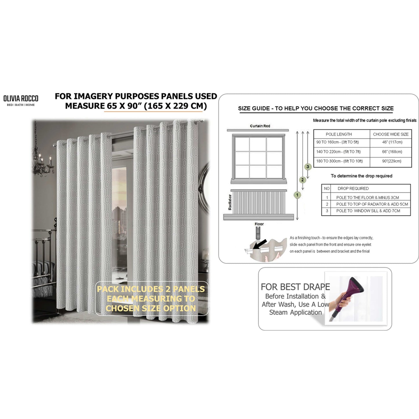 Paris Eyelet Jacquard Curtains Natural Geometric Pattern Thermal Insulated Light Blocking for Bedroom Lounge by OLIVIA ROCCO