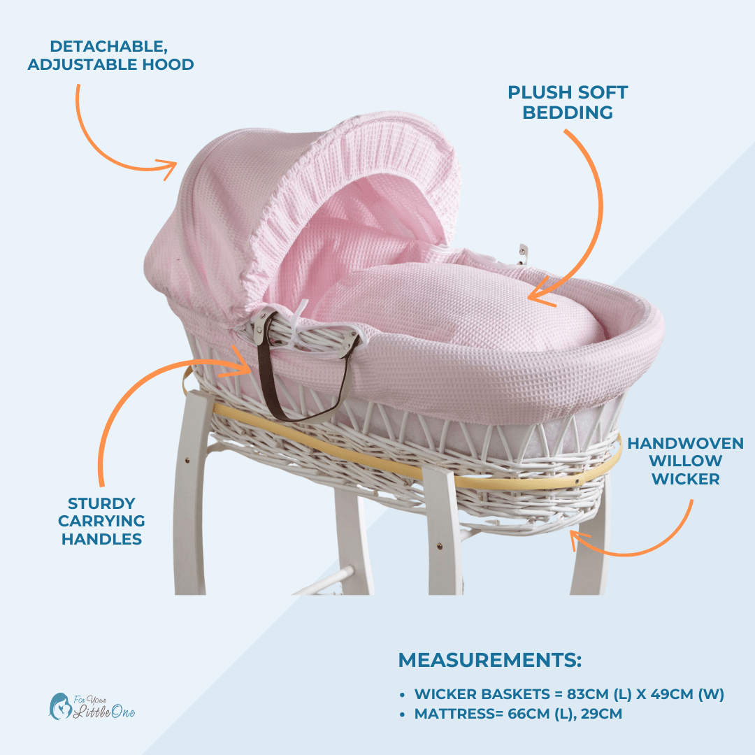 Wicker Baby Moses Basket With Stand