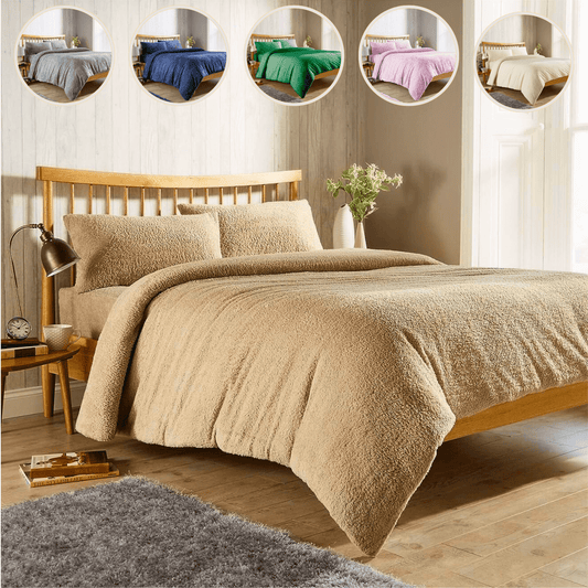 Teddy Fleece Duvet Cover Set for Winter Nights Plush Super Soft Ultimate Comfort in Single Double King Super King Fluffy Bedding by OLIVIA ROCCO