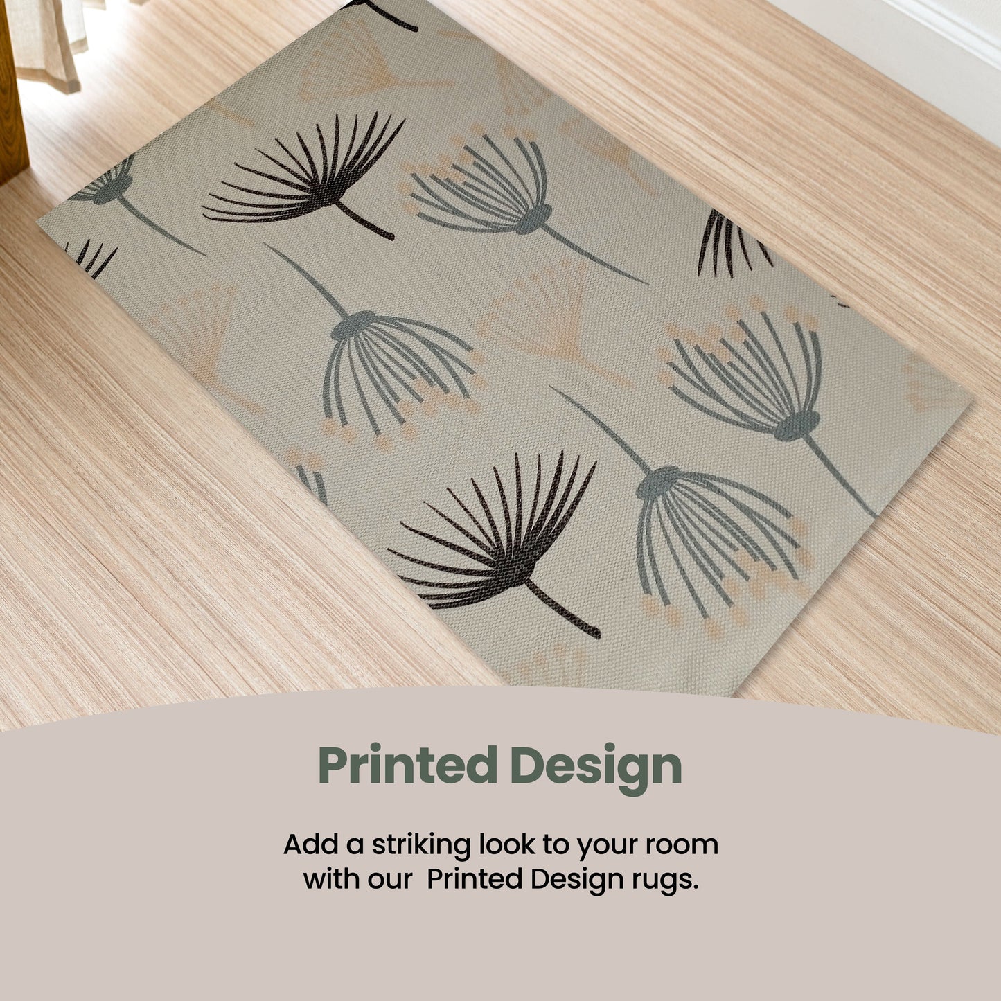 Printed Rug Nina Design Modern Non-Slip Soft Durable Floor Rug for Living Room Bedroom Office by OLIVIA ROCCO