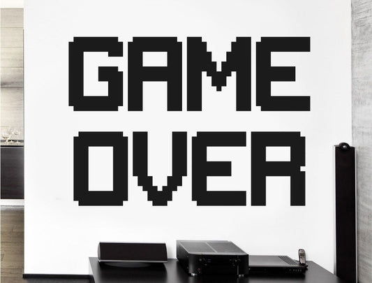 Retro Game Over Wall Sticker – Gamer Bedroom Wall Art