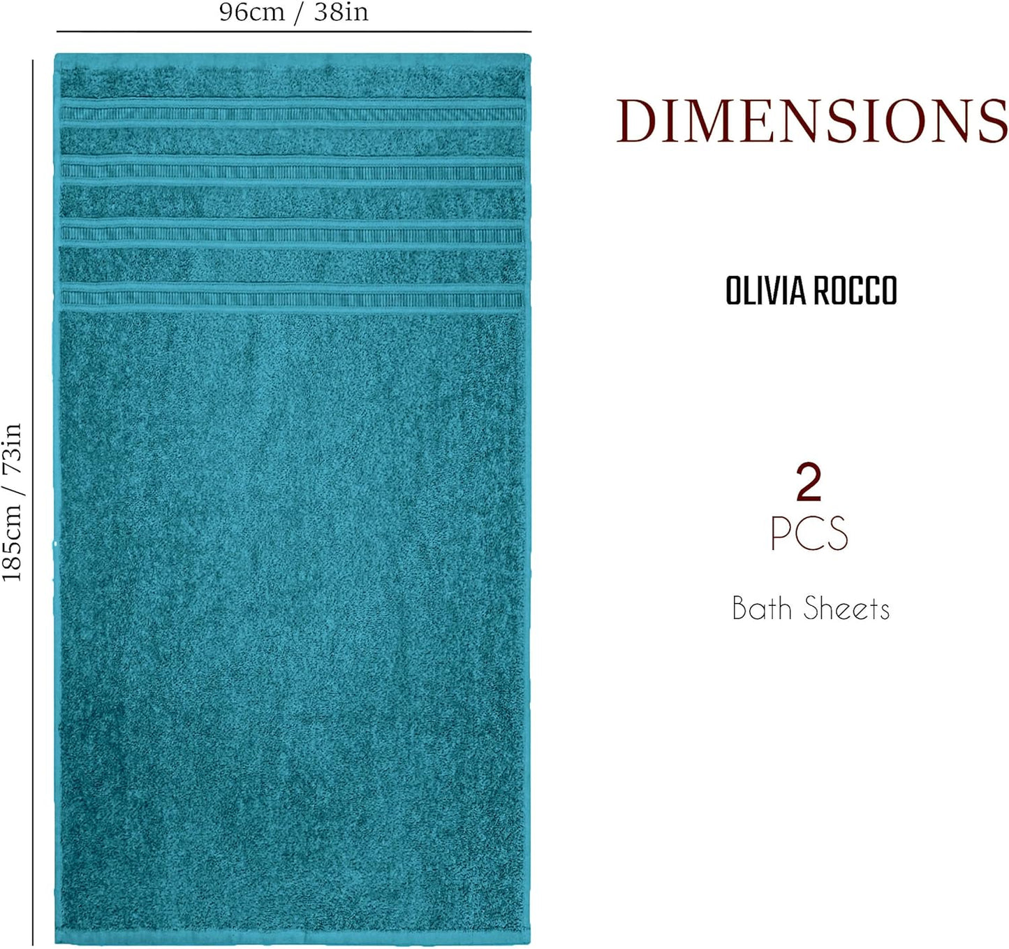 OLIVIA ROCCO Ritz Viscose Stripe Towels Super Soft Cotton Highly Absorbent Jumbo Bath Sheet Pack And Towel Bale Sets Available