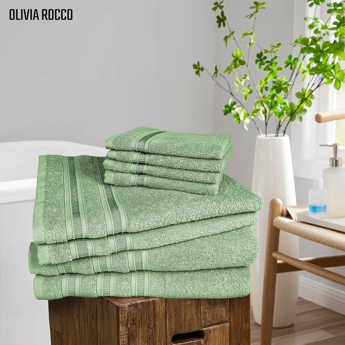 OLIVIA ROCCO Ritz Viscose Stripe Towels Super Soft Cotton Highly Absorbent Jumbo Bath Sheet Pack And Towel Bale Sets Available