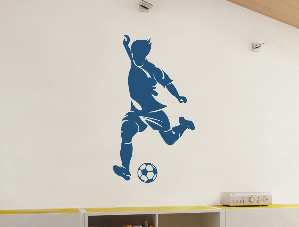 Footballer Wall Sticker - Boys Soccer Bedroom Decor
