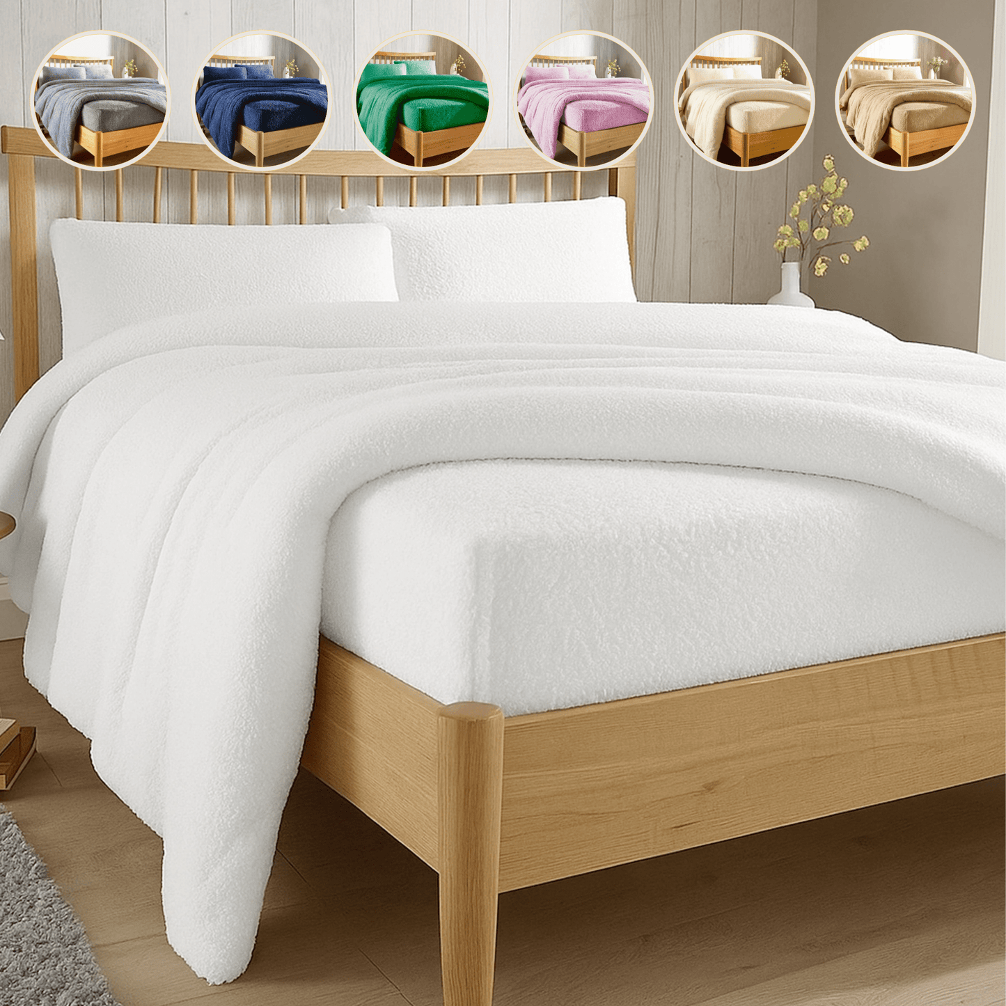 Teddy Fleece Extra Deep Fitted Sheet Plush Super Soft Warm Bedding for Winter Snug Fit Elastic Edges Multiple Sizes Stylish Colours Fluffy Bedding by OLIVIA ROCCO