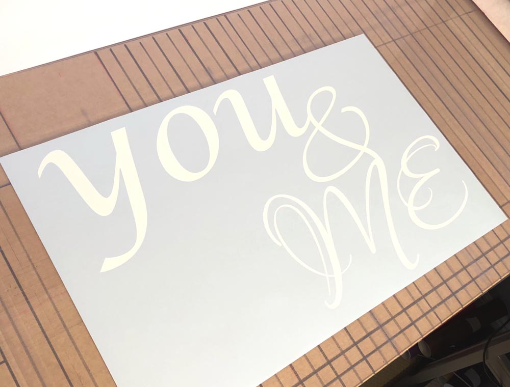 You and Me Quote Wall Decor Decal – Romantic Bedroom Vinyl Wall Art